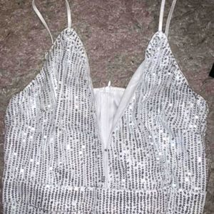 Double Crazy Wide Leg Sequins Cami Jumpsuit
